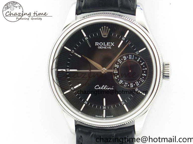 Edition SS on SA3165 Black Leather Strap Black Sticks Date Dial BP Maker Best Markers Real 50519 Cellini 1117